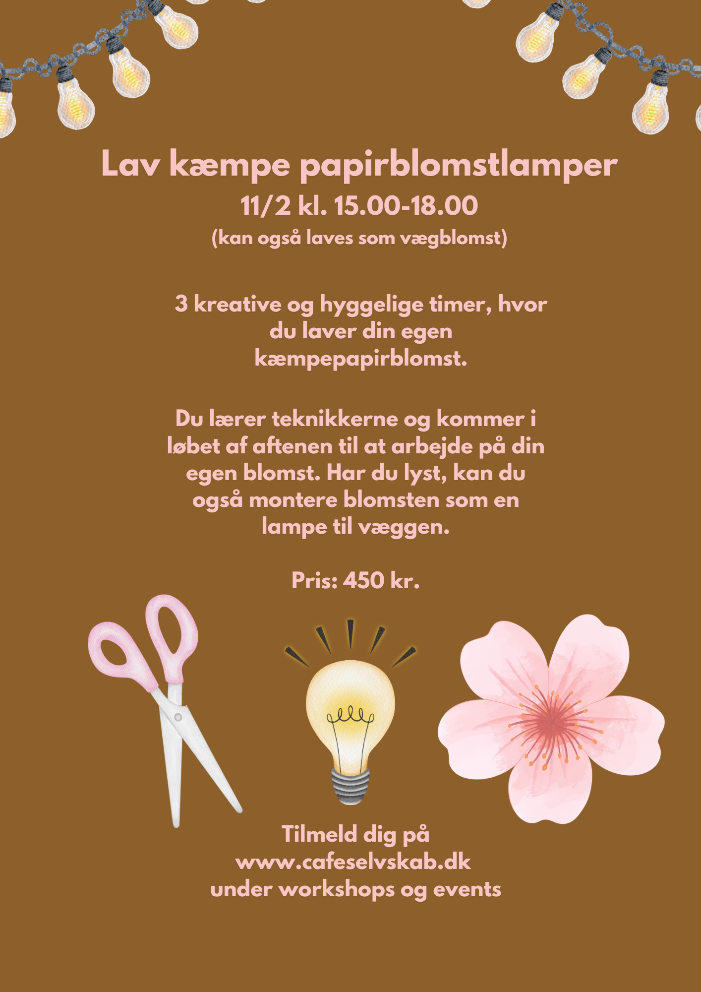 Kæmpe papirblomstlampe workshop d. 11/2 kl. 15.00-18.00