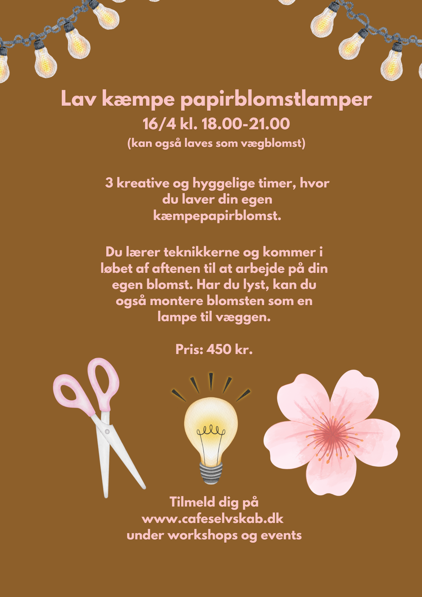 Kæmpe papirblomstlampe workshop d. 16/4 kl. 18.00-21.00
