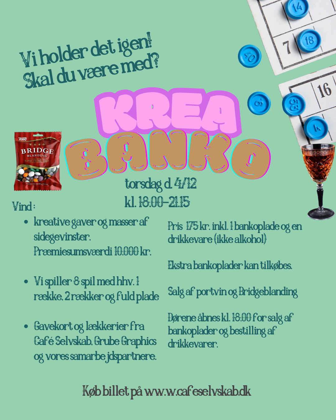 KREABANKO TORSDAG D. 4. DECEMBER 18.00-21.15